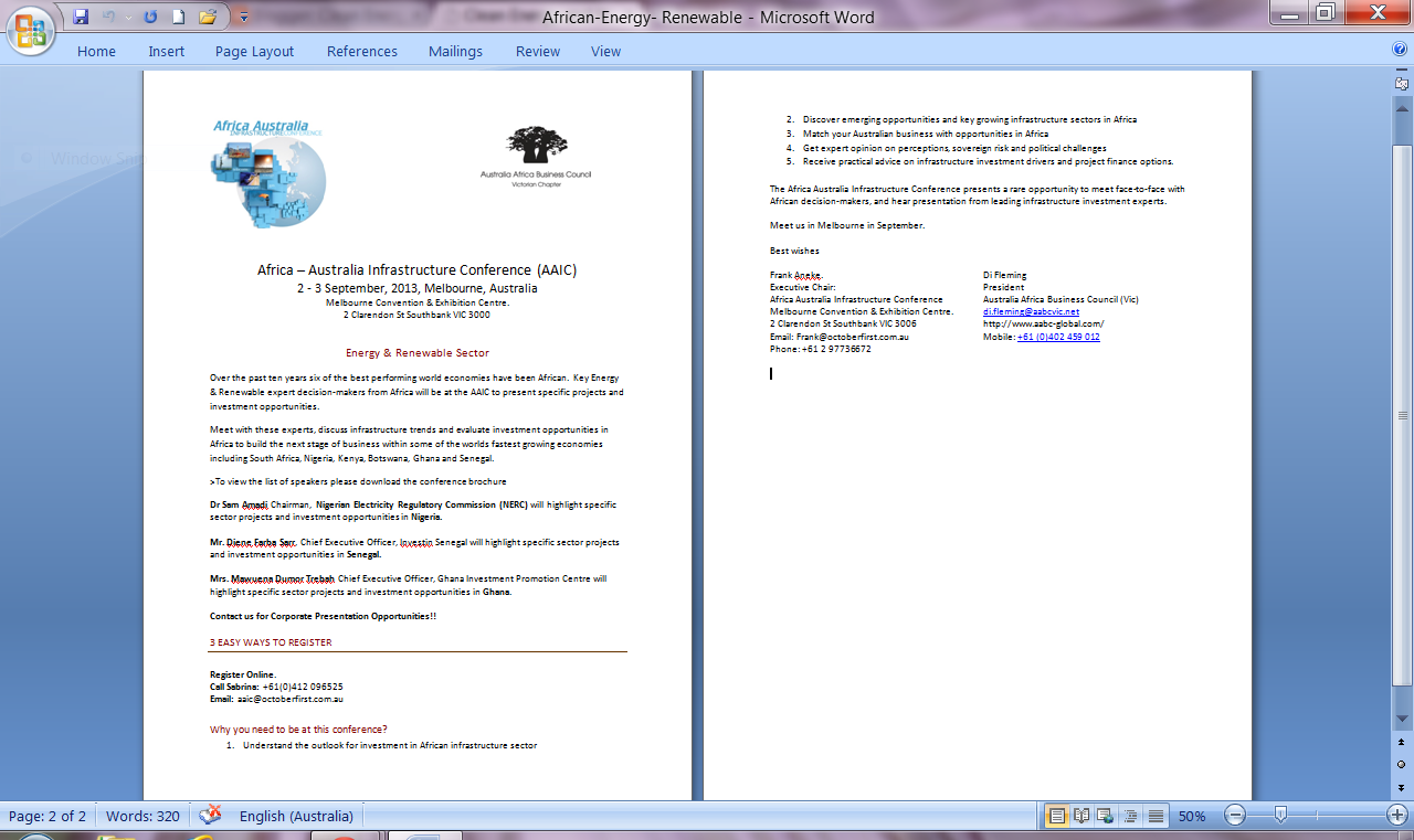 Africa- Australia conference